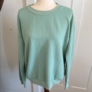 Mint Green Textured Women's Sweatshirt